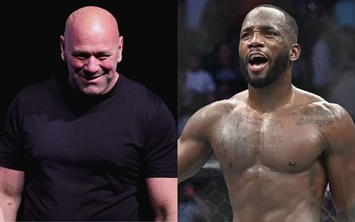 Dana White (left) and Leon Edwards (right)