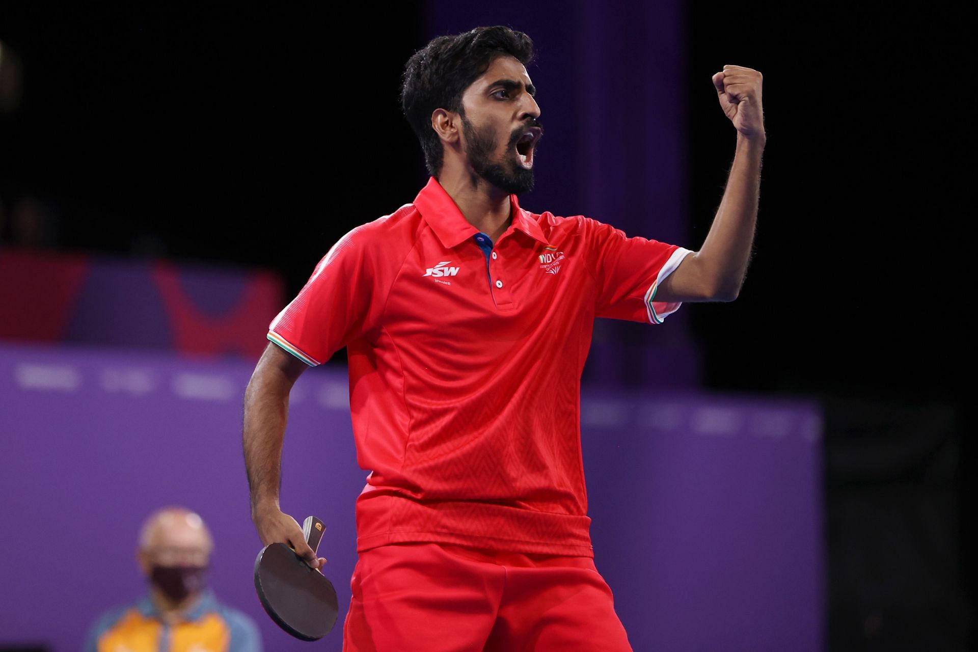 India&#039;s Sathiyan Gnanasekaran after winning the bronze medal. (PC: Getty Images)
