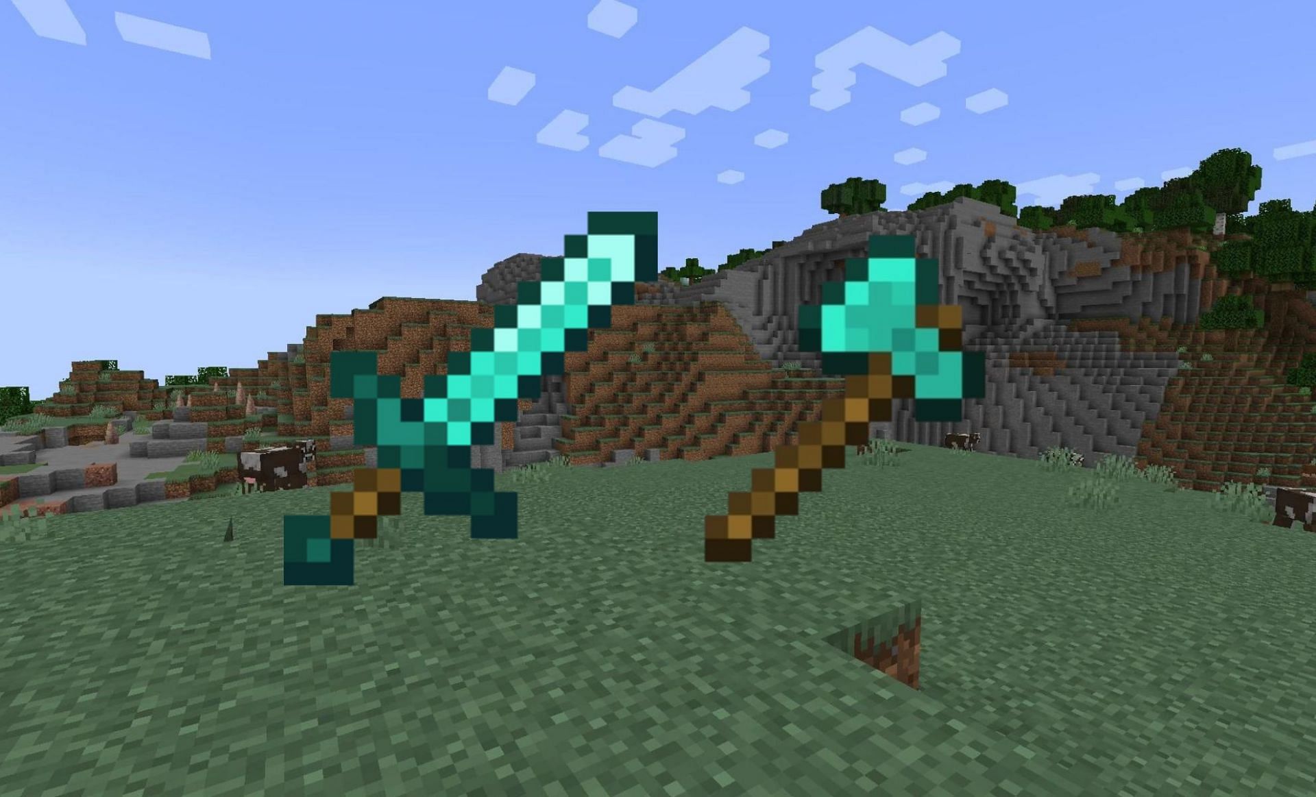 Swords and axes are similar (Image via Minecraft Wiki)