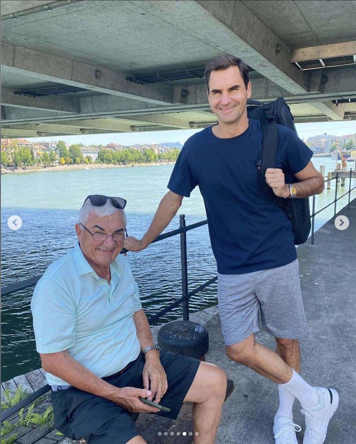 Federer with father Robert [left]