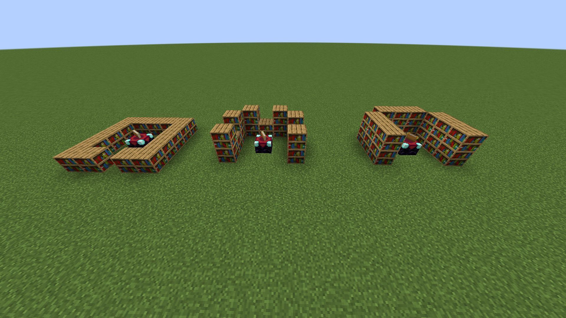 15 bookshelves should be placed to get the best enchantments in Minecraft (Image via Mojang)