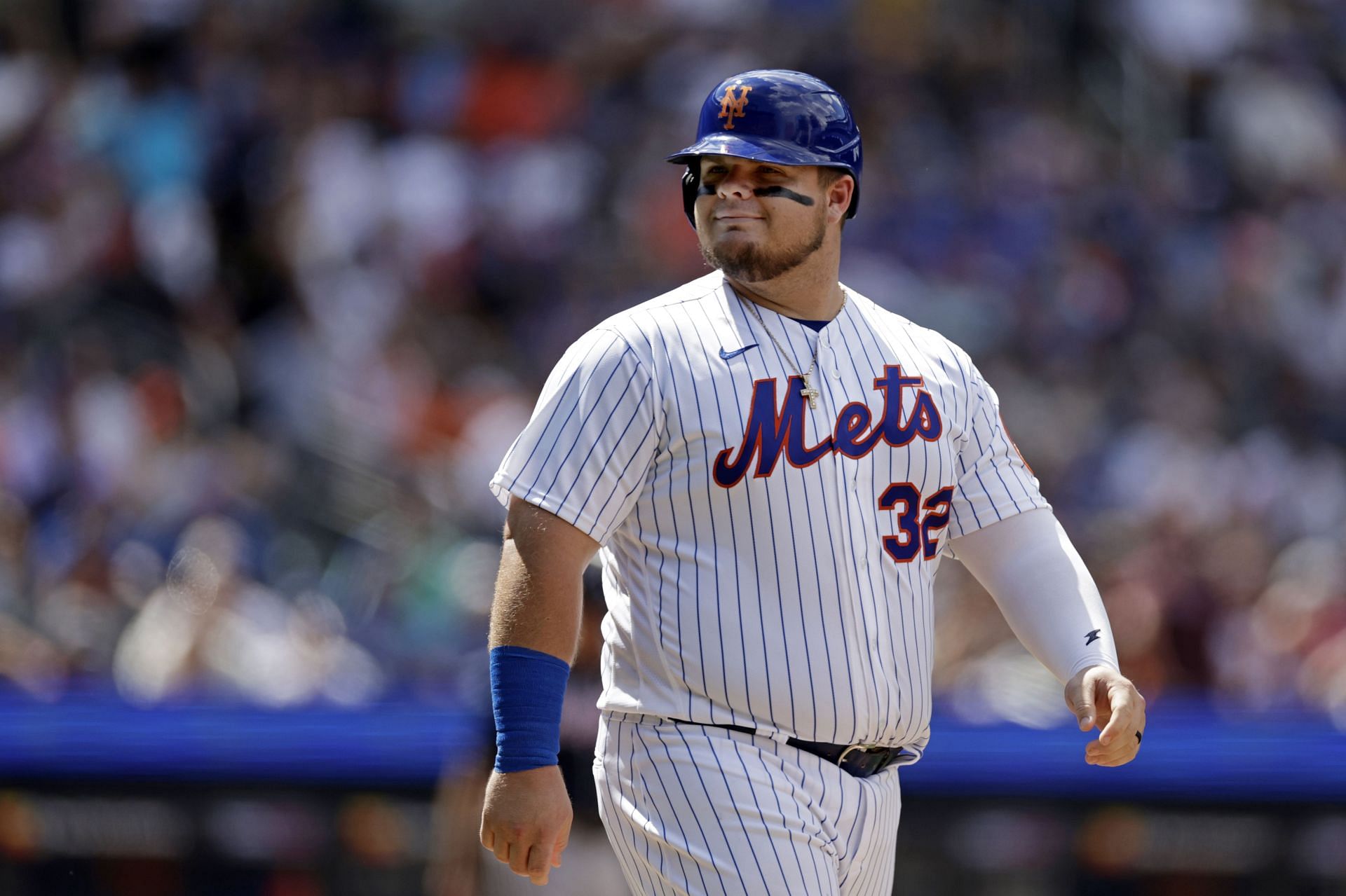 Daniel Vogelbach looks on during an Atlanta Braves v New York Mets game.