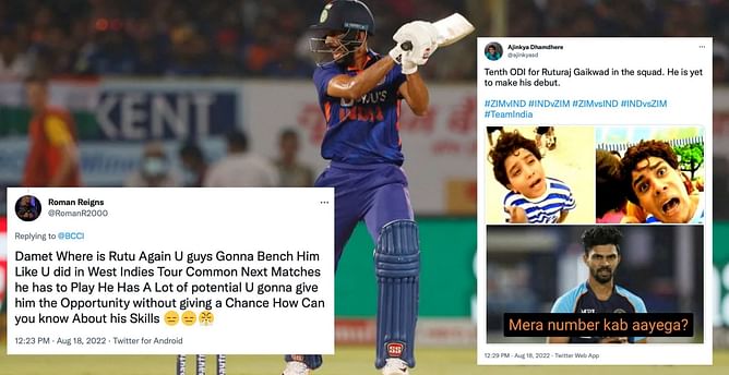 "Ruturaj Robbed." - Twitterati react as India leave out young batter in 1st ODI vs Zimbabwe