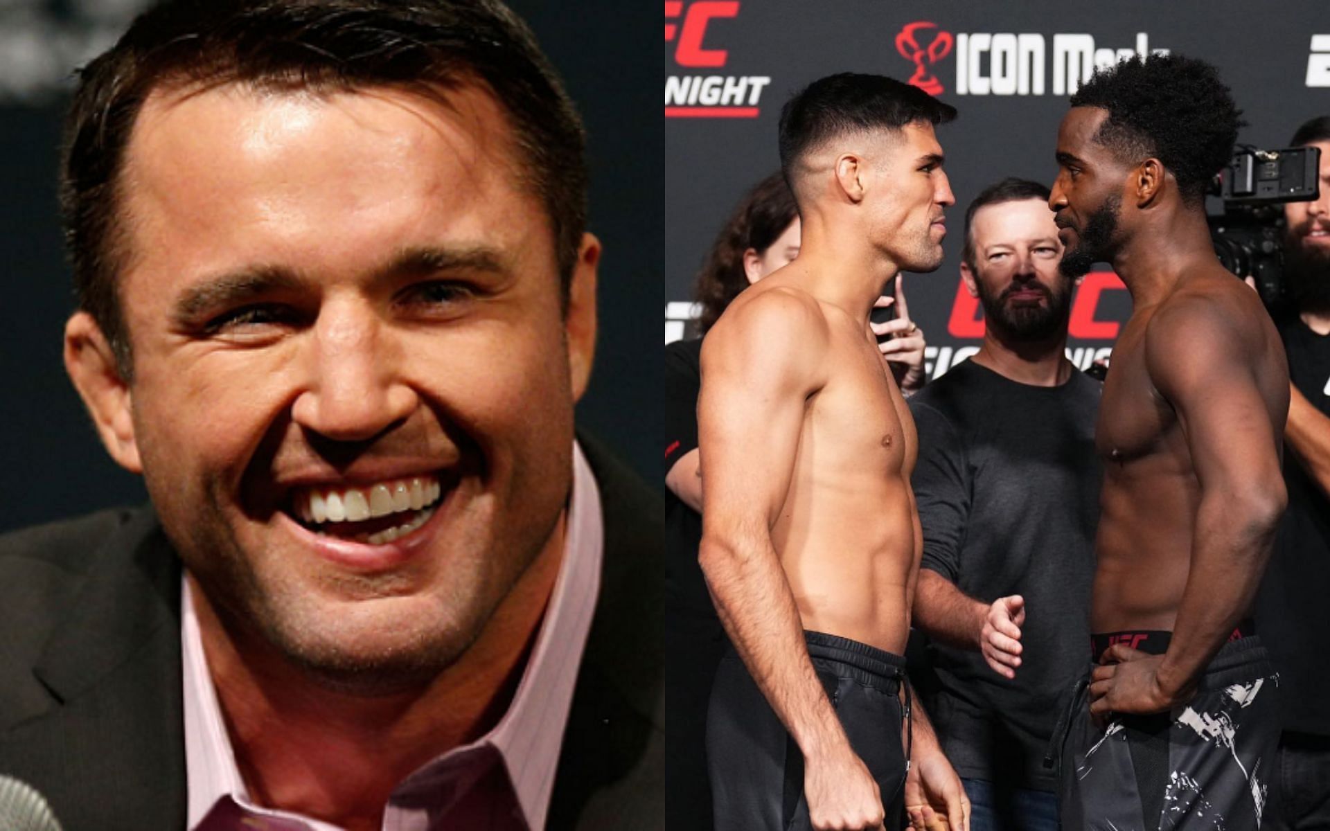 Chael Sonnen (left. Image credit: UFC.com), Vicente Luque vs. Geoff Neal (right. Image credit: @luquevicente on Instagram)