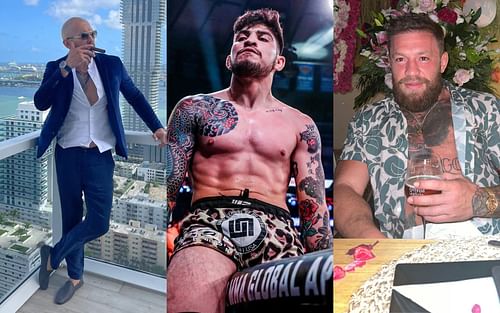 Andrew Tate (left - via @cobratate on IG), Dillon Danis (center - via @dillondanis on IG), Conor McGregor (right - via @thenotoriousmma on IG)