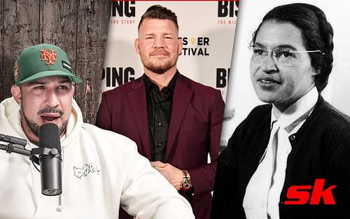 (L to R) Brendan Schaub, Michael Bisping, Rosa Parks [Images via Thiccc Boy on YouTube, @mikebisping on Instagram and timeforkids.com]