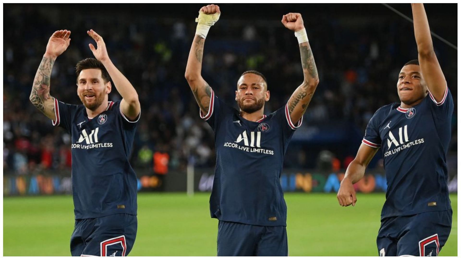 The overpowered trio of Messi, Neymar, and Mbappe will return in FIFA 23 (Image via Getty)