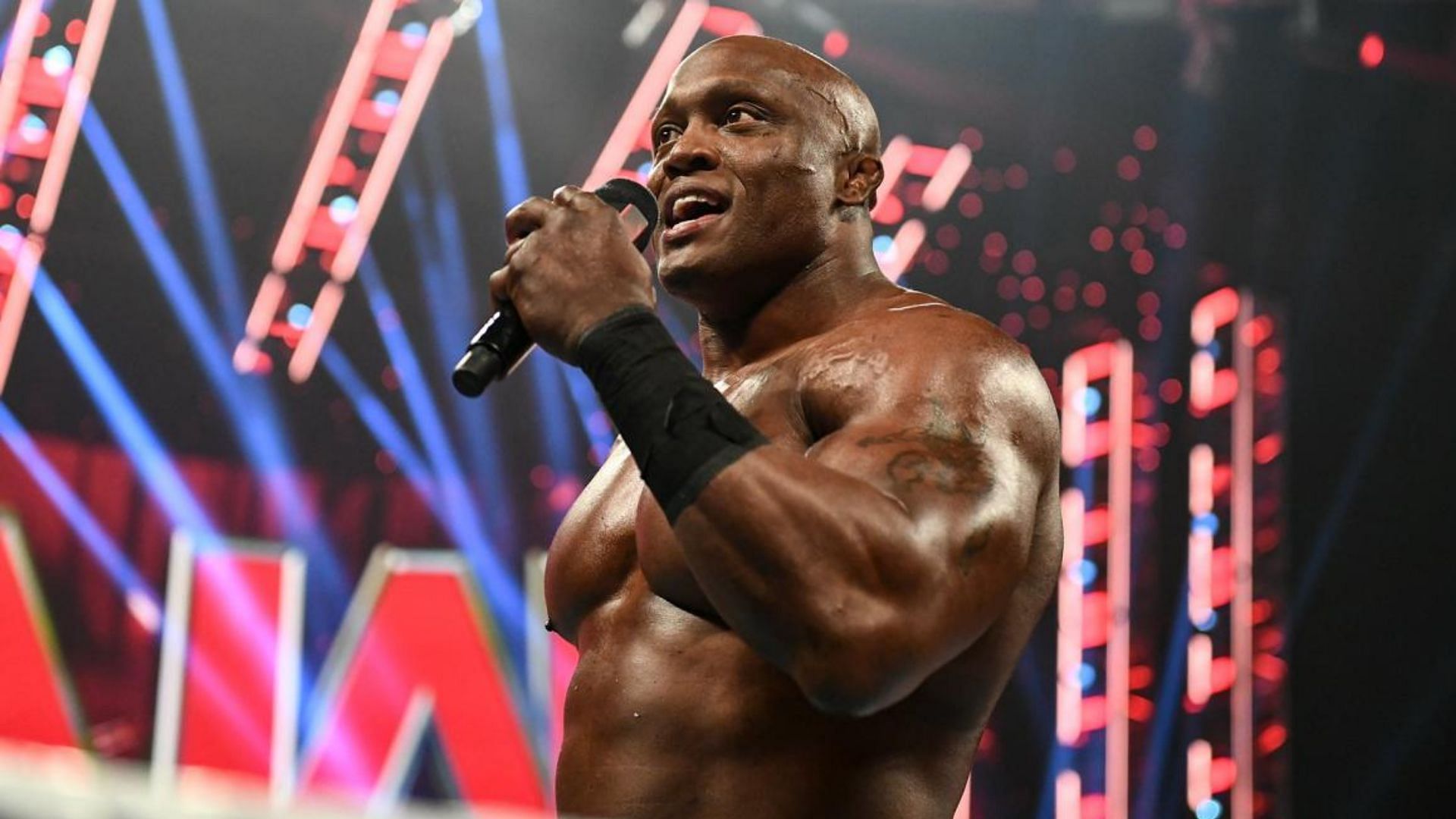 United States Champion Bobby Lashley during a promo on WWE RAW