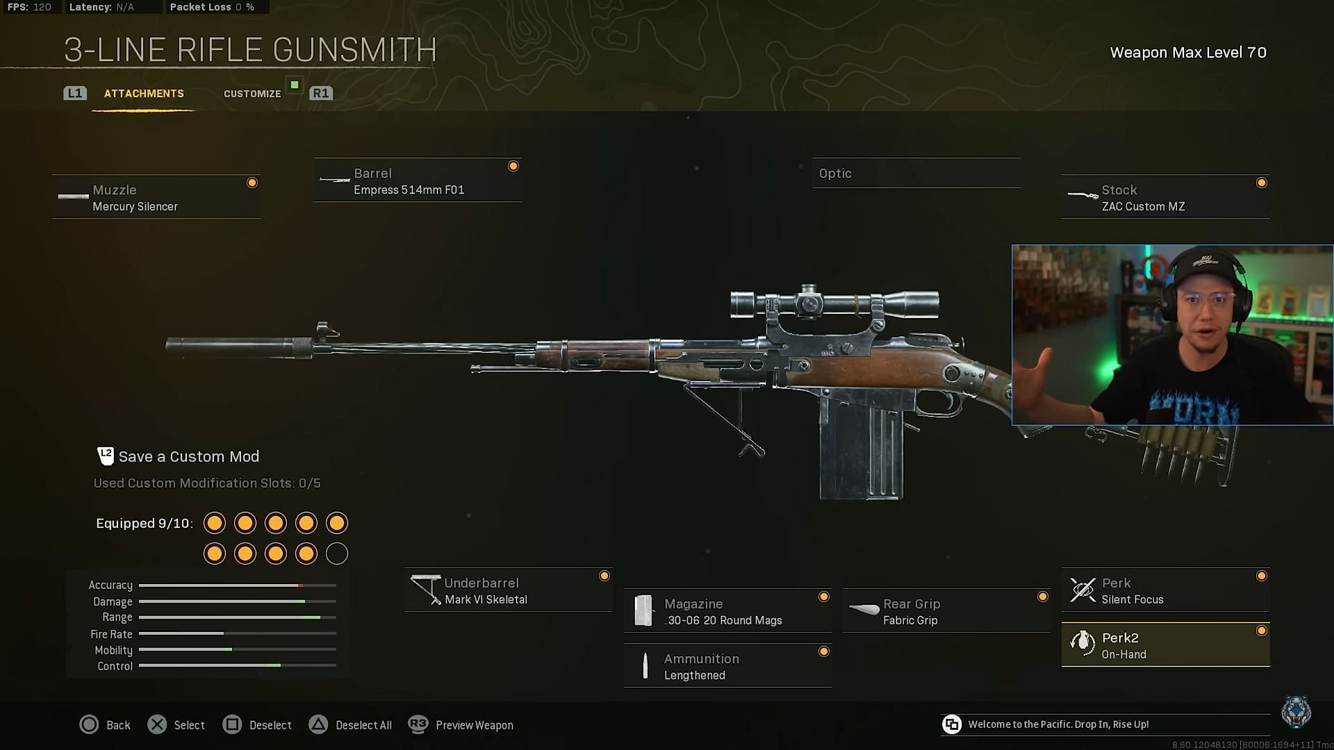 Call of Duty Warzone 3-Line Rifle loadout (Image Via YouTube/WhosImmortal)