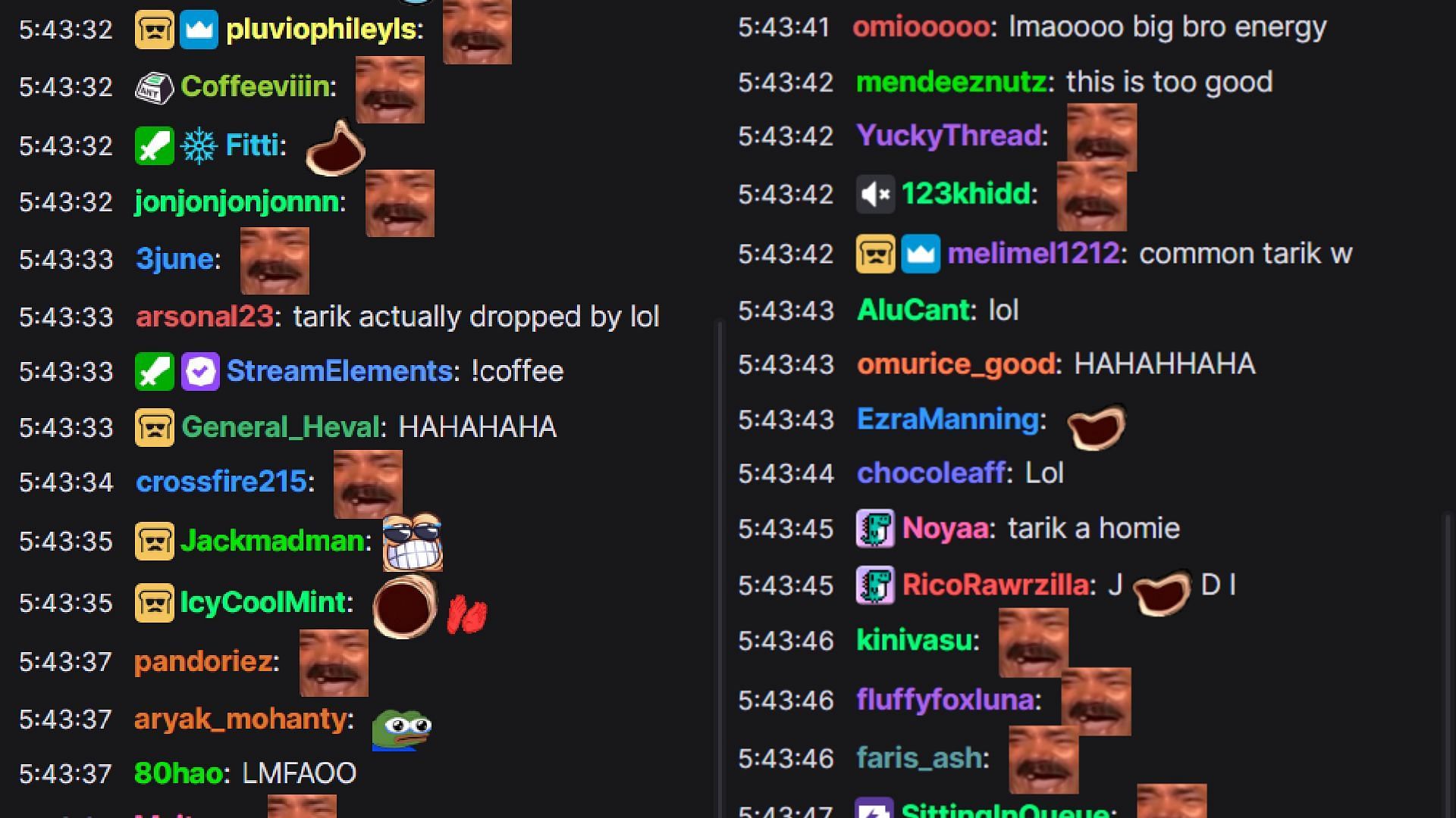 Fans react to Tarik joining the stream (Image via Disguised Toast/Twitch)