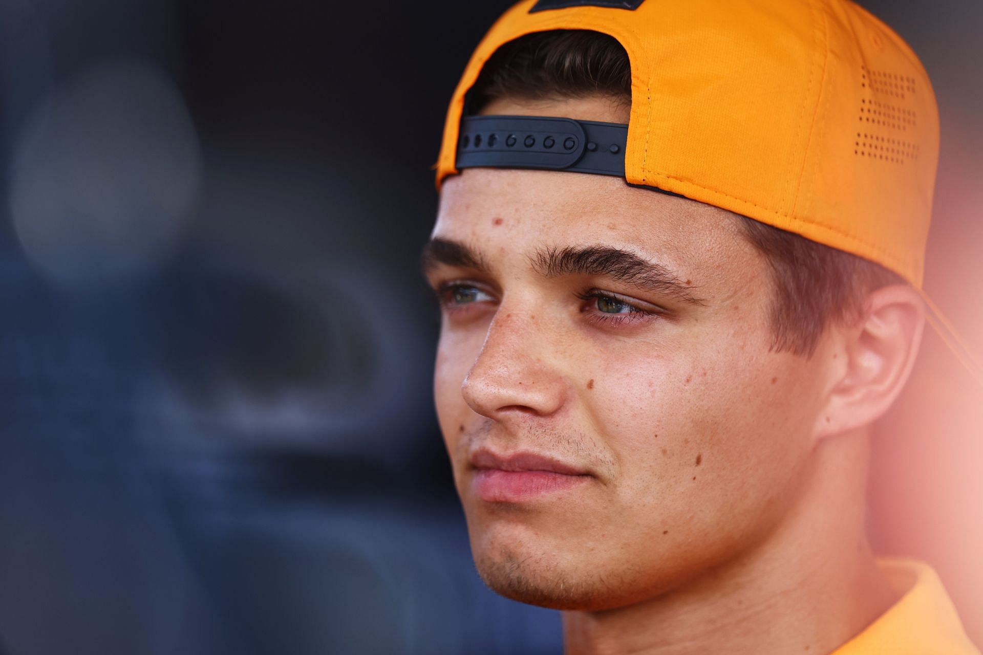 Lando Norris of Great Britain and McLaren talks to the media in the Paddock during previews ahead of the F1 Grand Prix of Hungary at Hungaroring on July 28, 2022 in Budapest, Hungary. (Photo by Francois Nel/Getty Images)