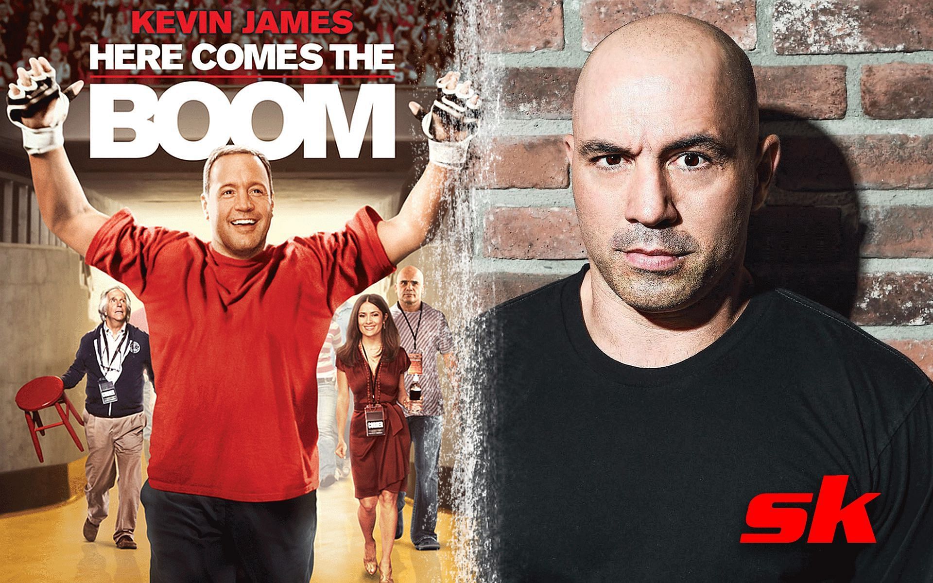 Here Comes the Boom poster (left) Joe Rogan (right) (image courtesy @sonypictures.com)