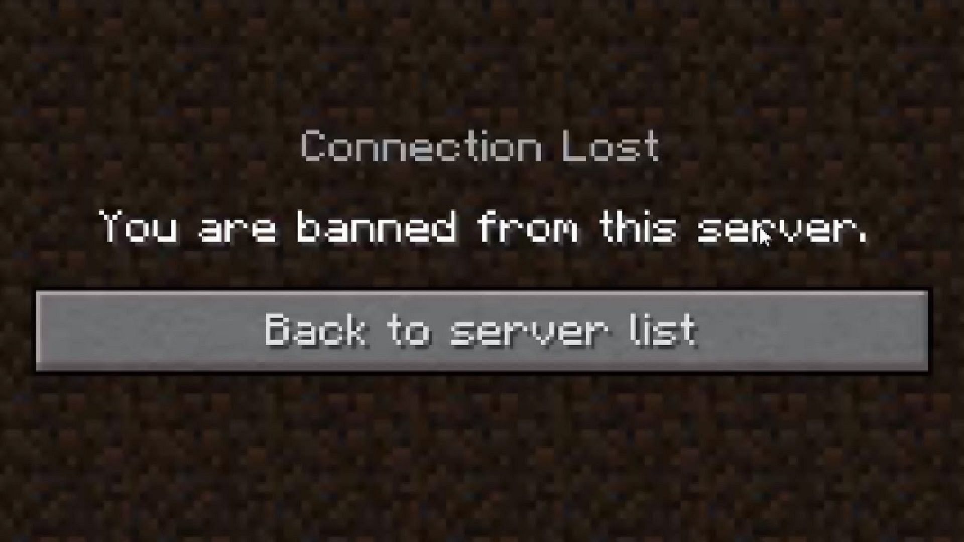 Minecraft&#039;s connection screen when a player is banned (Image via Technoblade/YouTube)
