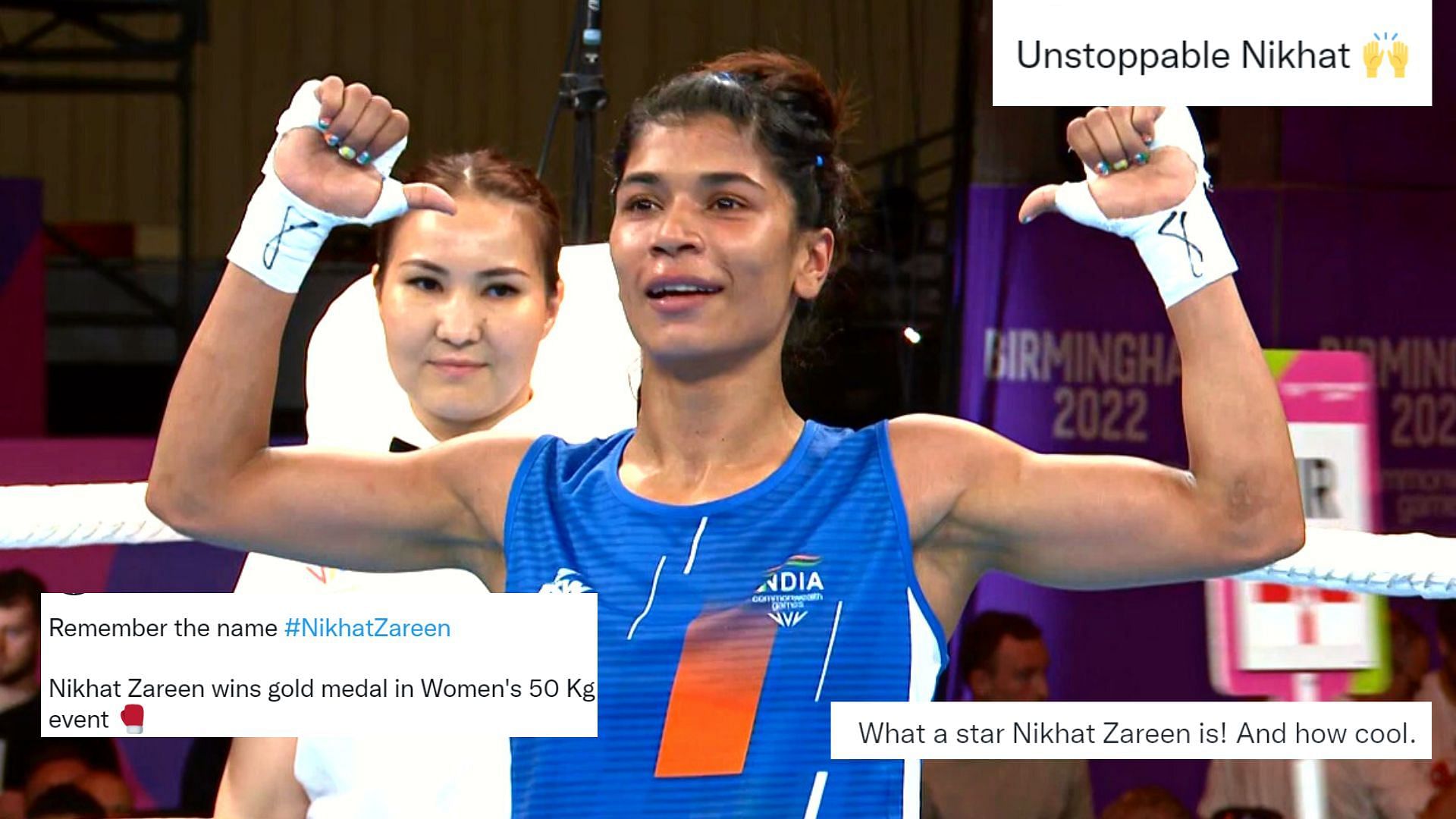 CWG 2022: Women&#039;s 50kg champion Nikhat Zareen