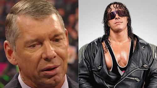 Vince McMahon (left); Bret Hart (right)