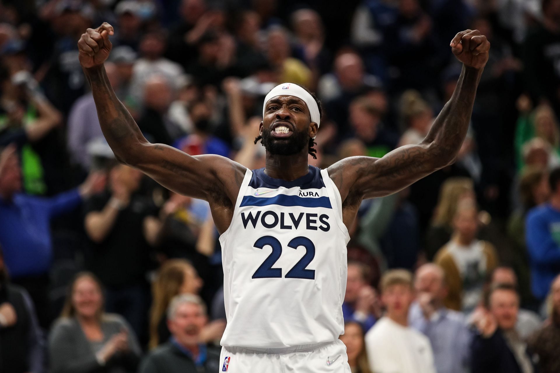 Patrick Beverly of the Minnesota Timberwolves celebrates during the 2021-22 NBA season