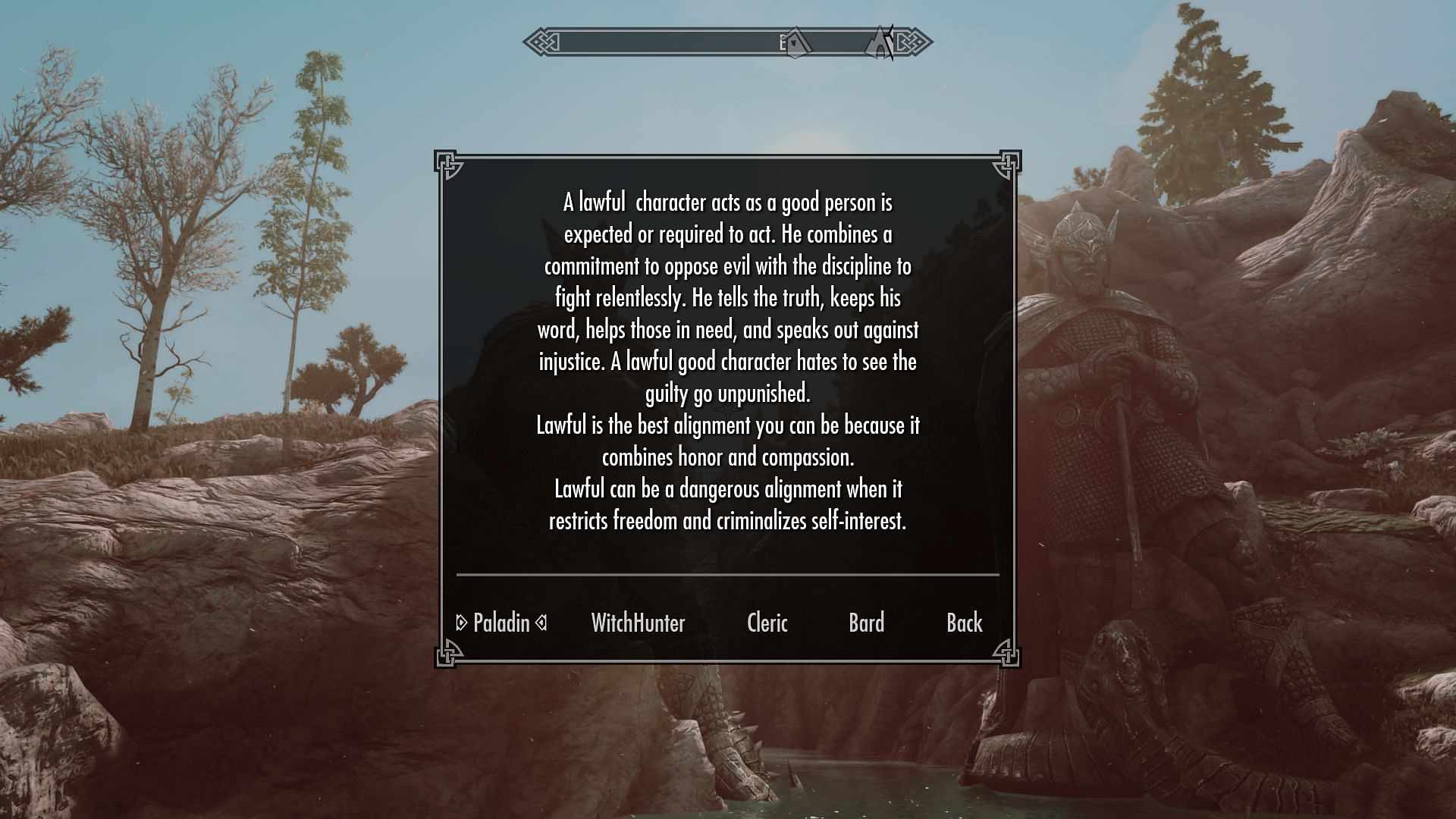 PATH adds a morality alignment system inspired by tabletop RPGs (Image via Nexusmods)