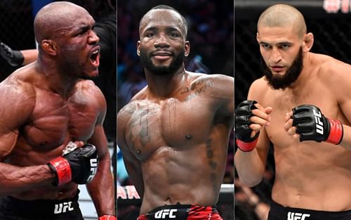 Should Kamaru Usman (left) or Khamzat Chimaev (right) face Leon Edwards (centre) next?