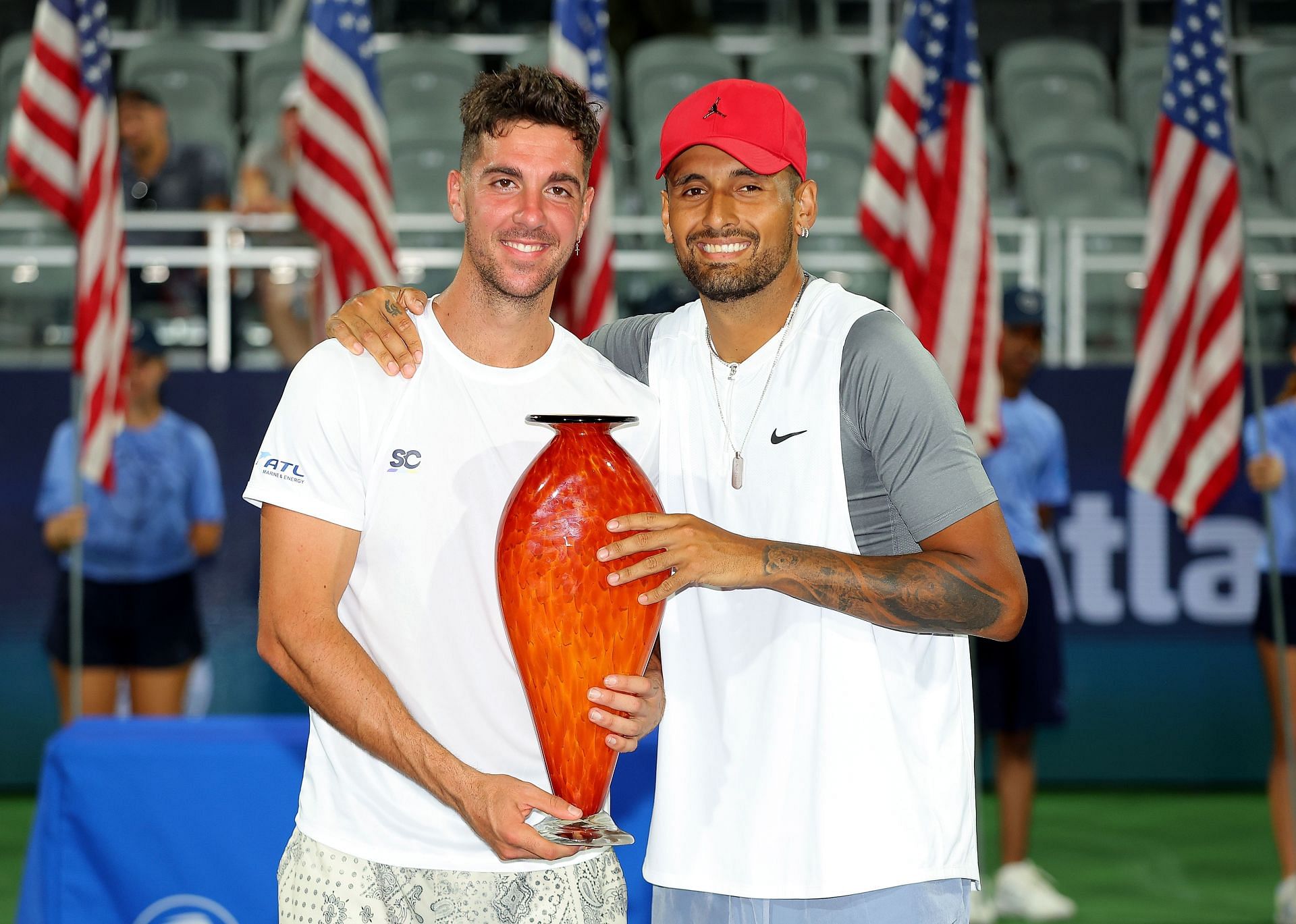 Kyrgios (right) and Kokkinakis have won two doubles titles this year