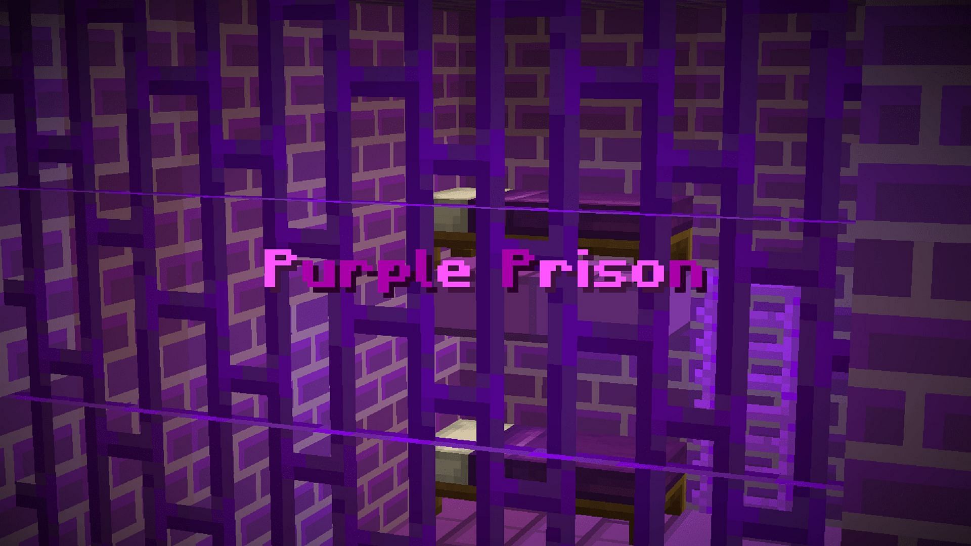 Purple Prison&#039;s official logo (Image via Minecraft Maps)