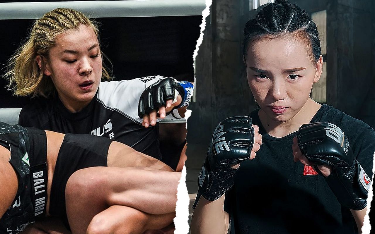 (left) Japanese judoka Itsuki Hirata reveals how she&#039;s going to finish her opponent (right) Lin Heqin at ONE on Prime Video 1 [Credit: ONE Championship]