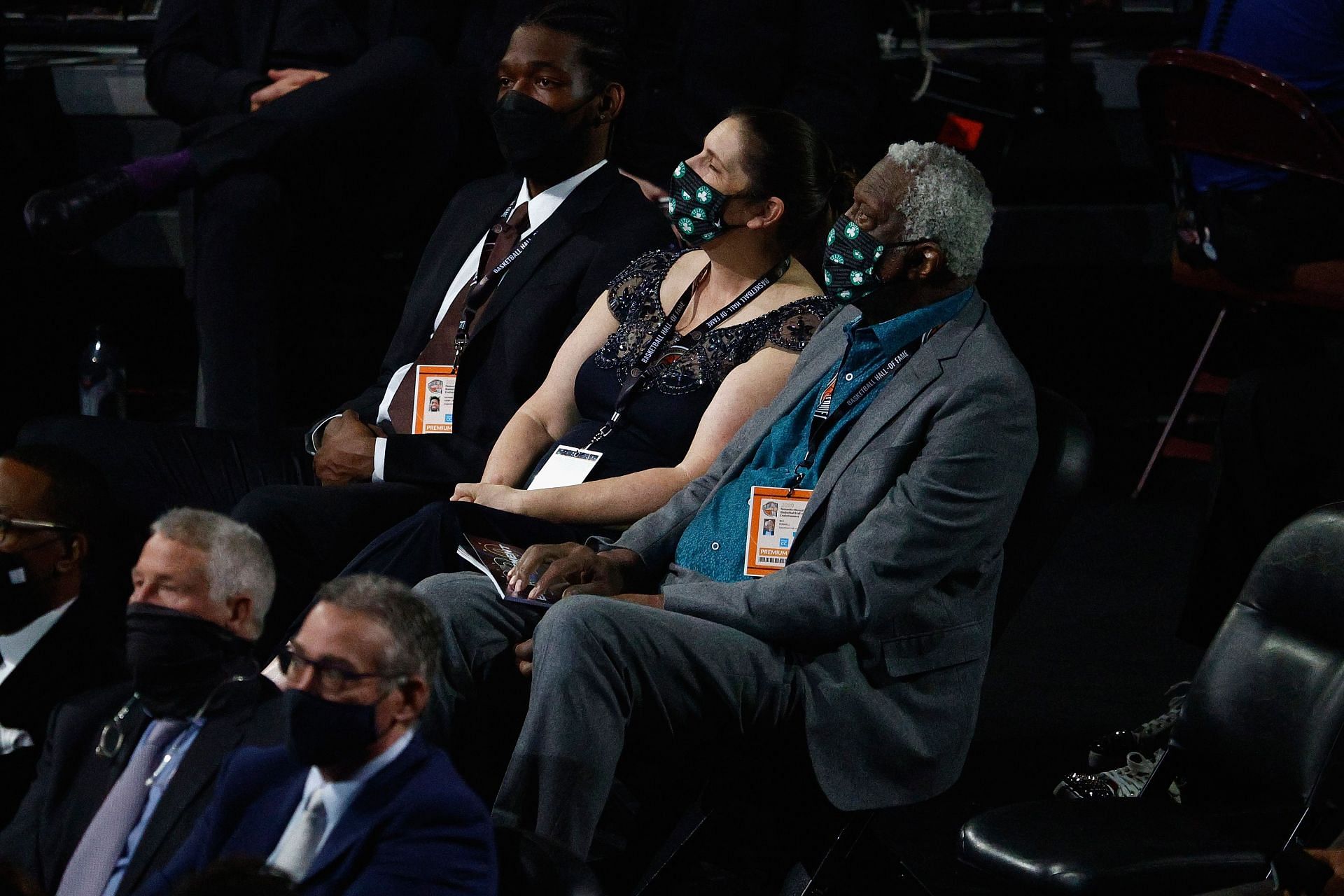 Russell attends the 2021 Basketball Hall of Fame Enshrinement Ceremony with his final wife.