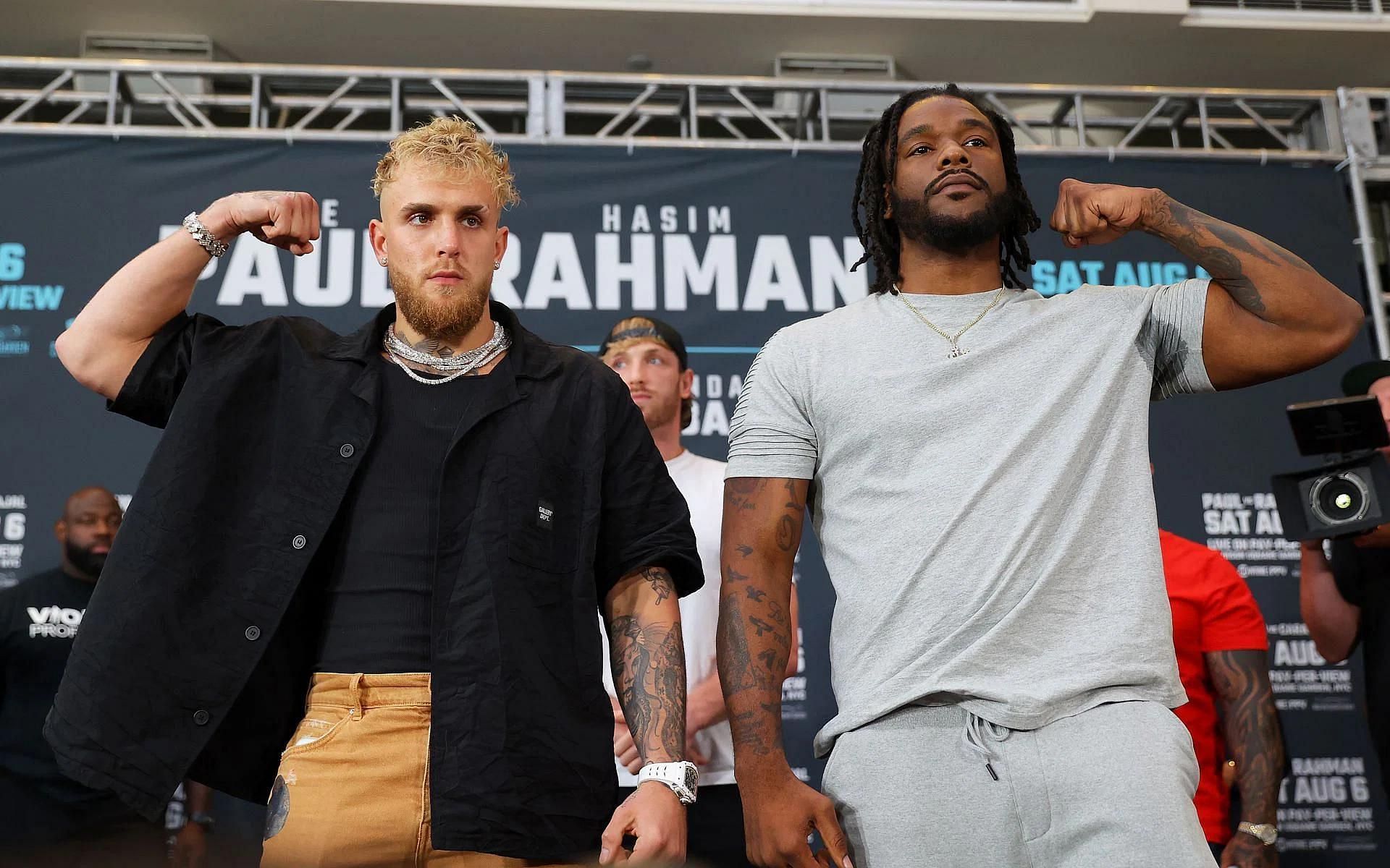 Jake Paul (left) and Hasim Rahman Jr (right)