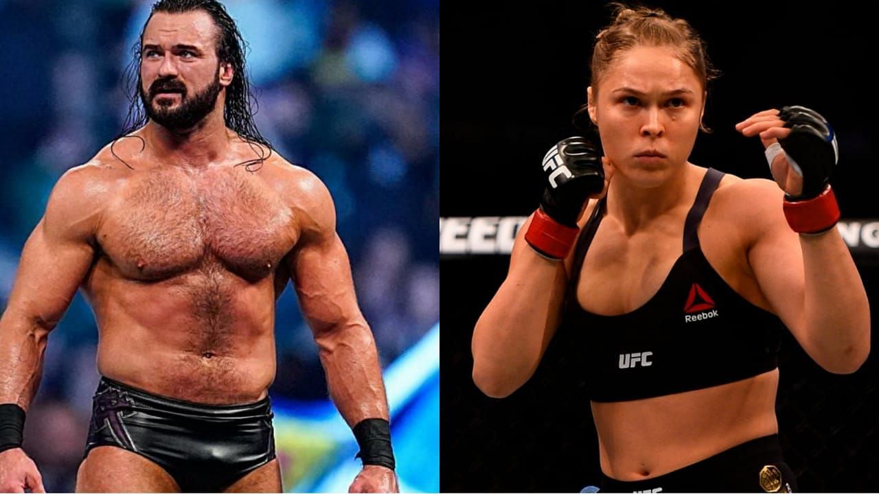 Drew McIntyre (R) and Ronda Rousey (L)