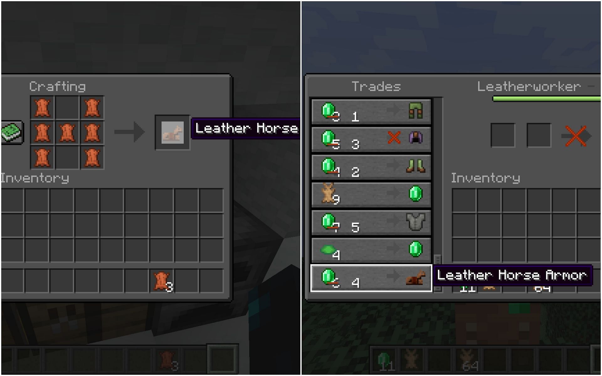Leather horse armor can be crafted by Minecraft 1.19 players (Image via Mojang)