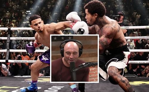 Rolando Romero (left), Joe Rogan (middle), Gervonta Davis (right) - Images via @rolliesss and @joerogan on Instagram