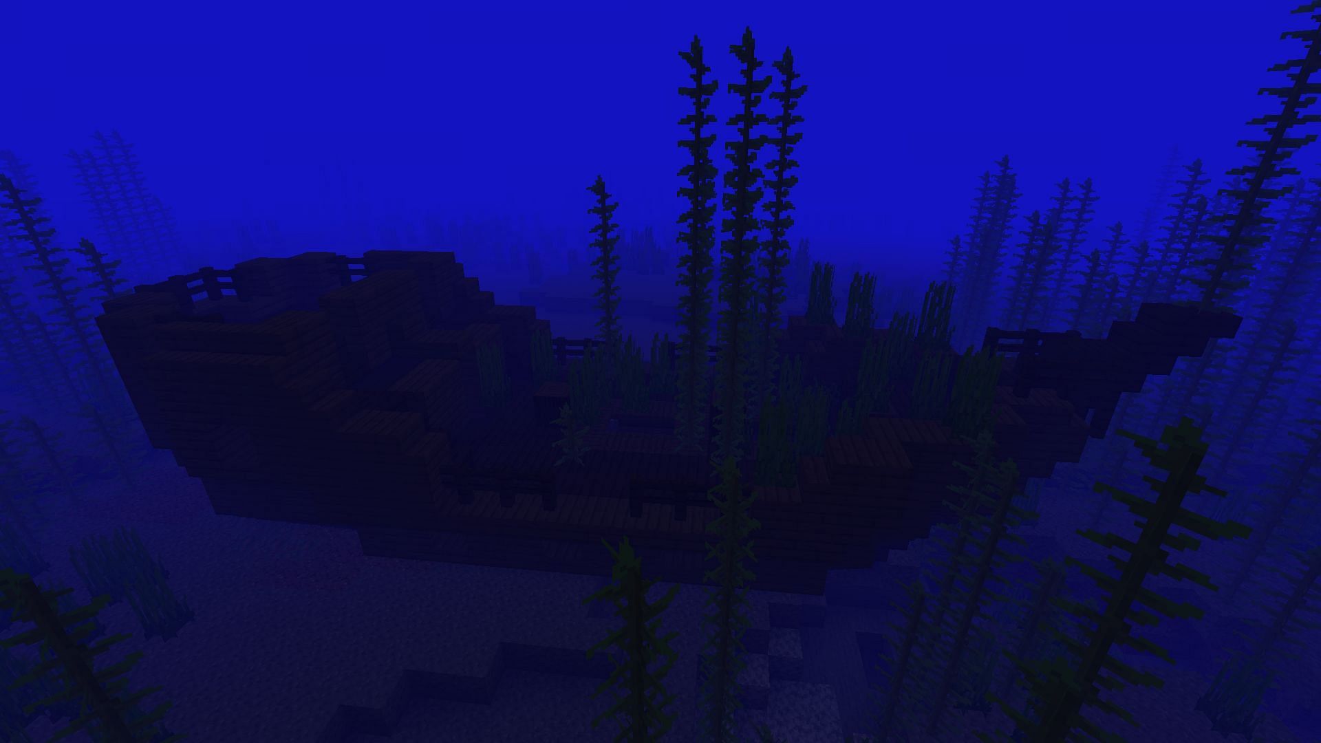 Shipwreck deep in the ocean slightly far from spawn in Minecraft 1.19 (Image via Mojang)