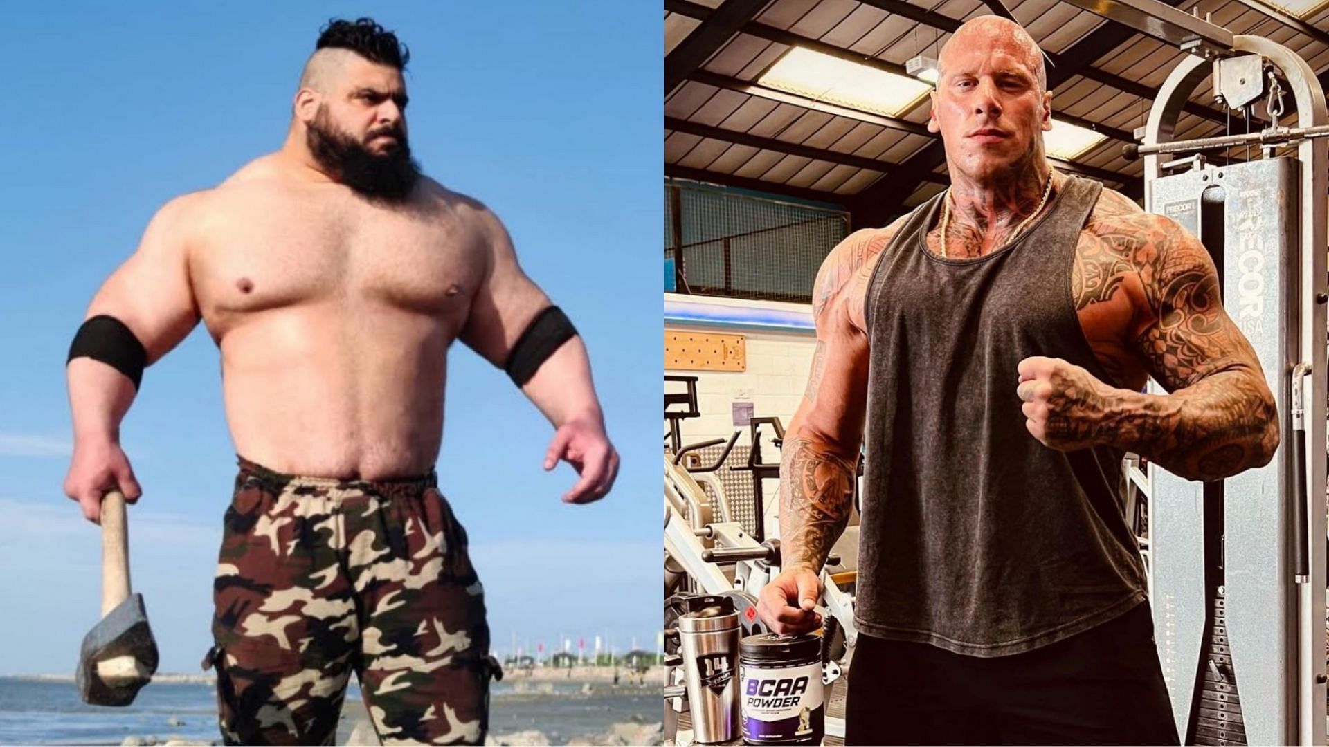 Comparing 'The Iranian Hulk' Sajad Gharibi and Martyn Ford's height and
