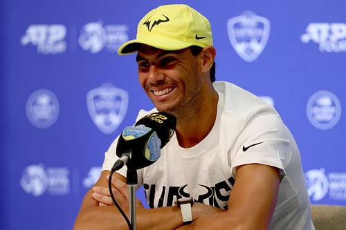 Rafael Nadal speaks to the press ahead of the Western & Southern Open