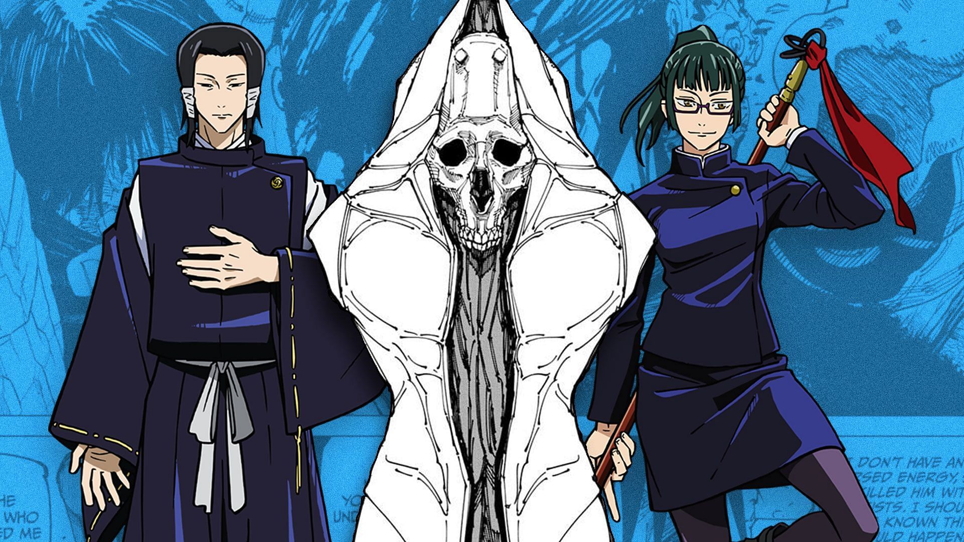 Noritoshi, cursed spirit Naoya, and Maki clash in Jujutsu Kaisen (Image via Sportskeeda)