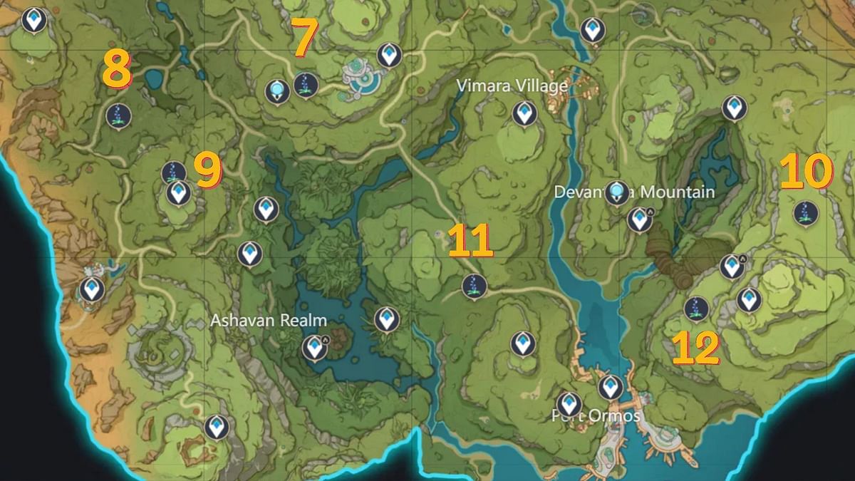 How to search for nurseries in forest to obtain Vasmrti in Genshin Impact