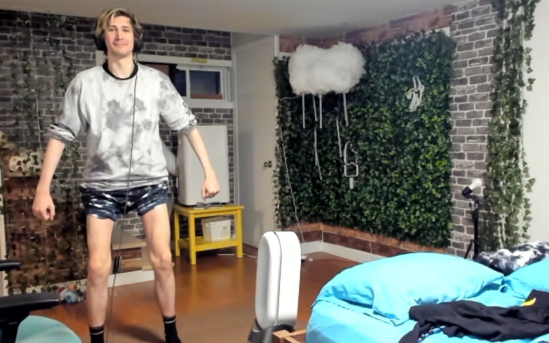 Felix was inspired by Knut&#039;s workout at Camp Knut and exercised on stream (Image via xQc/Twitch)