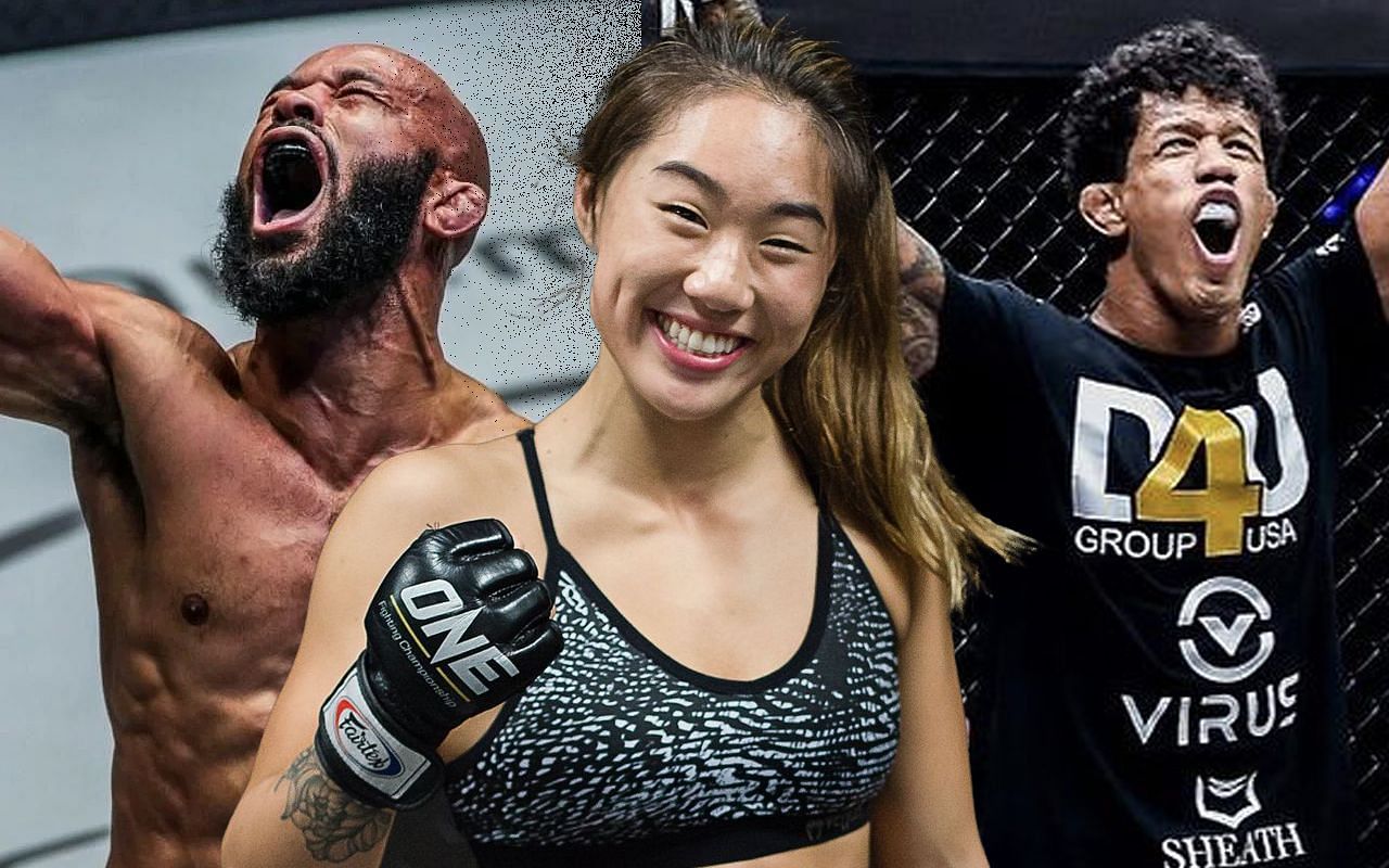 Demetrious Johnson, Angela Lee, and Adriano Moraes [Photo Credits: ONE Championship]