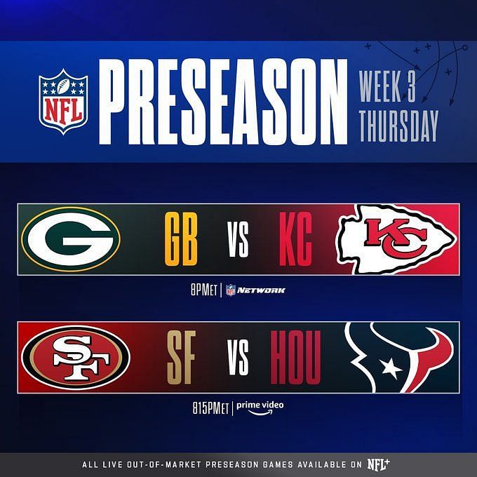 NFL preseason schedule for this week