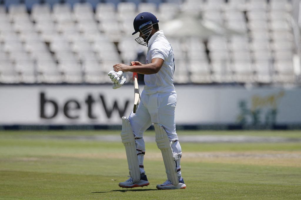 Rishabh Pant was dismissed for a duck in the second innings of the Johannesburg Test, leading to an angry reaction.
