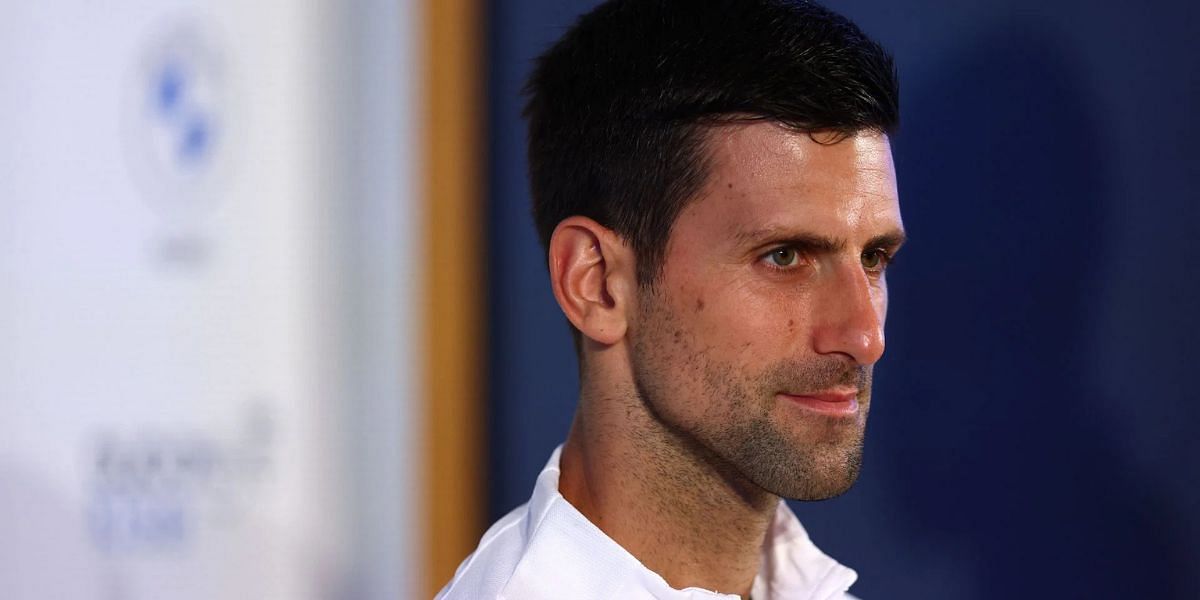 Novak Djokovic at a press conference