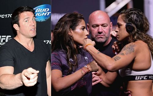 Chael Sonnen (left) and Julianna Pena vs. Amanda Nunes (right)