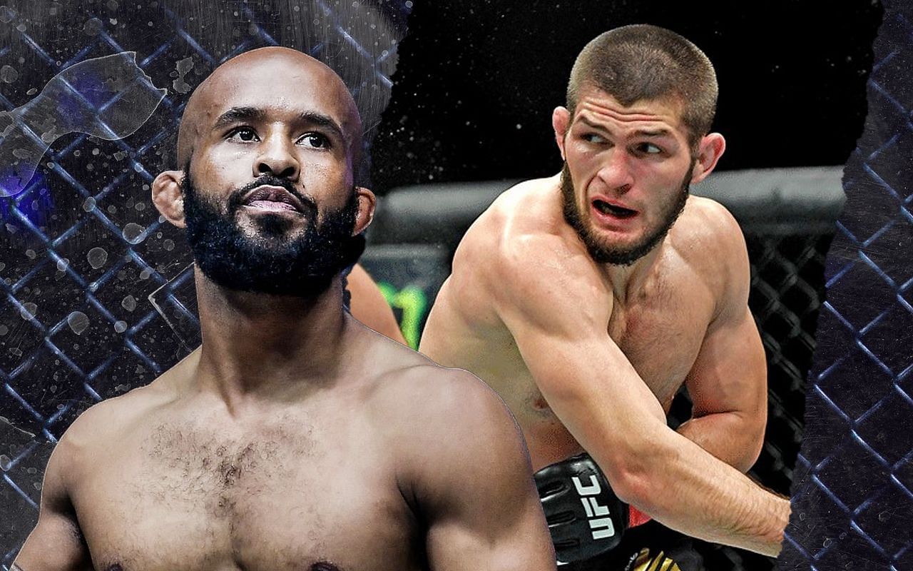 Demetrious Johnson (L) doesn&#039;t think Khabib Nurmagomedov (R) would have kept his perfect streak going for long.