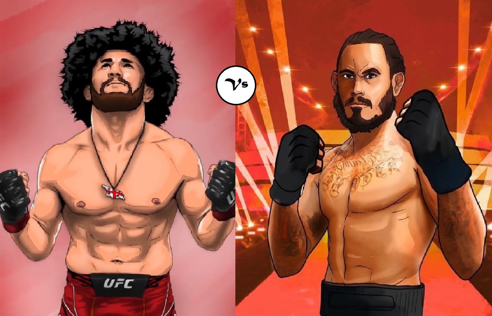 Merab Dvalishvili and Marlon Vera art [Images via @merab.dvalishvili and @chitoveraufc on Instagram]