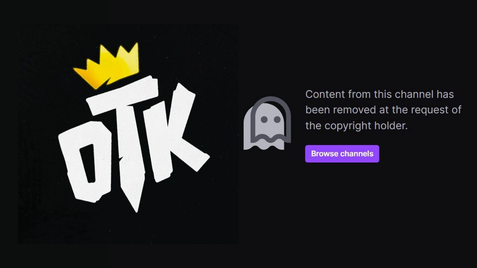 OTK Network Twitch channel suspended after DMCA strike (Image via OTKNetwork/Twitch)
