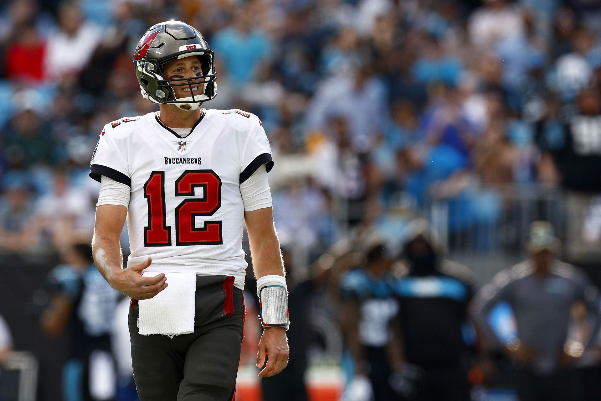 Tom Brady at a Tampa Bay Buccaneers v Carolina Panthers game