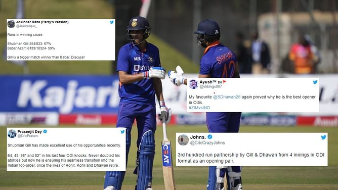 "Like a net session"- Fans hail Shubman Gill & Shikhar Dhawan as India crush Zimbabwe by 10 wickets in 1st ODI