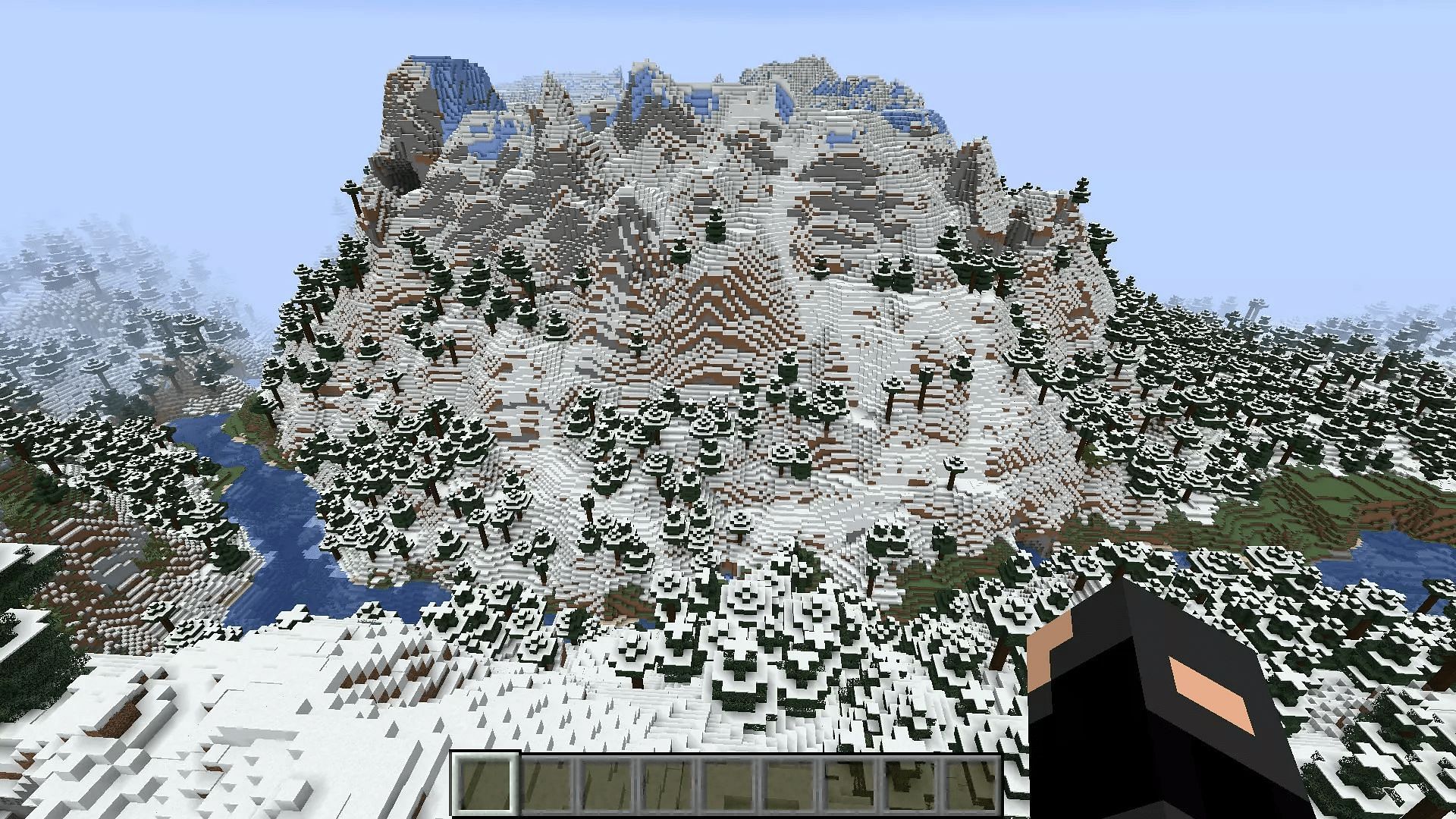 A large frozen peak biome in Minecraft (Image via Mojang)
