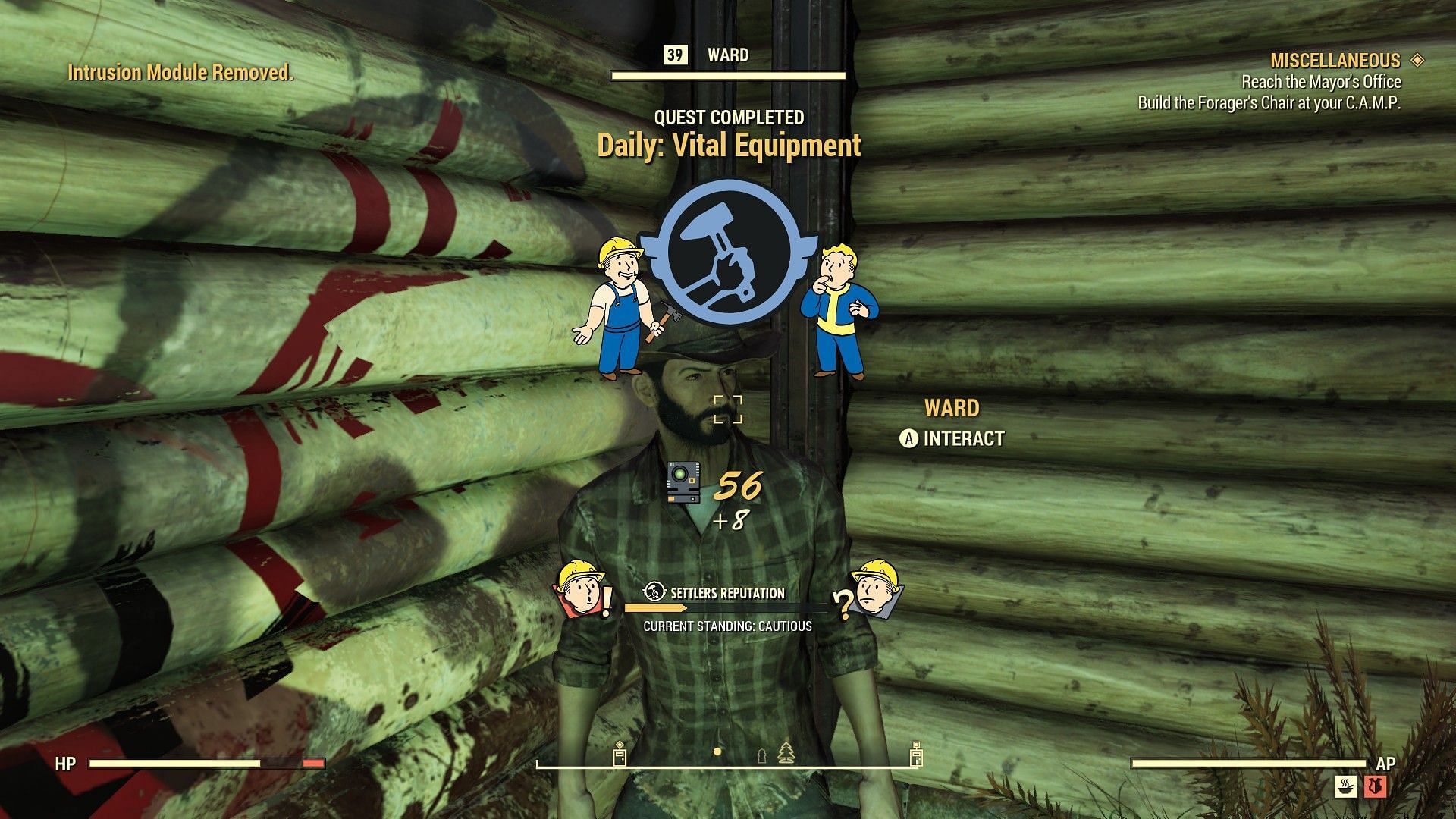 A player completing a quest in Fallout 76 (Image via Bethesda)