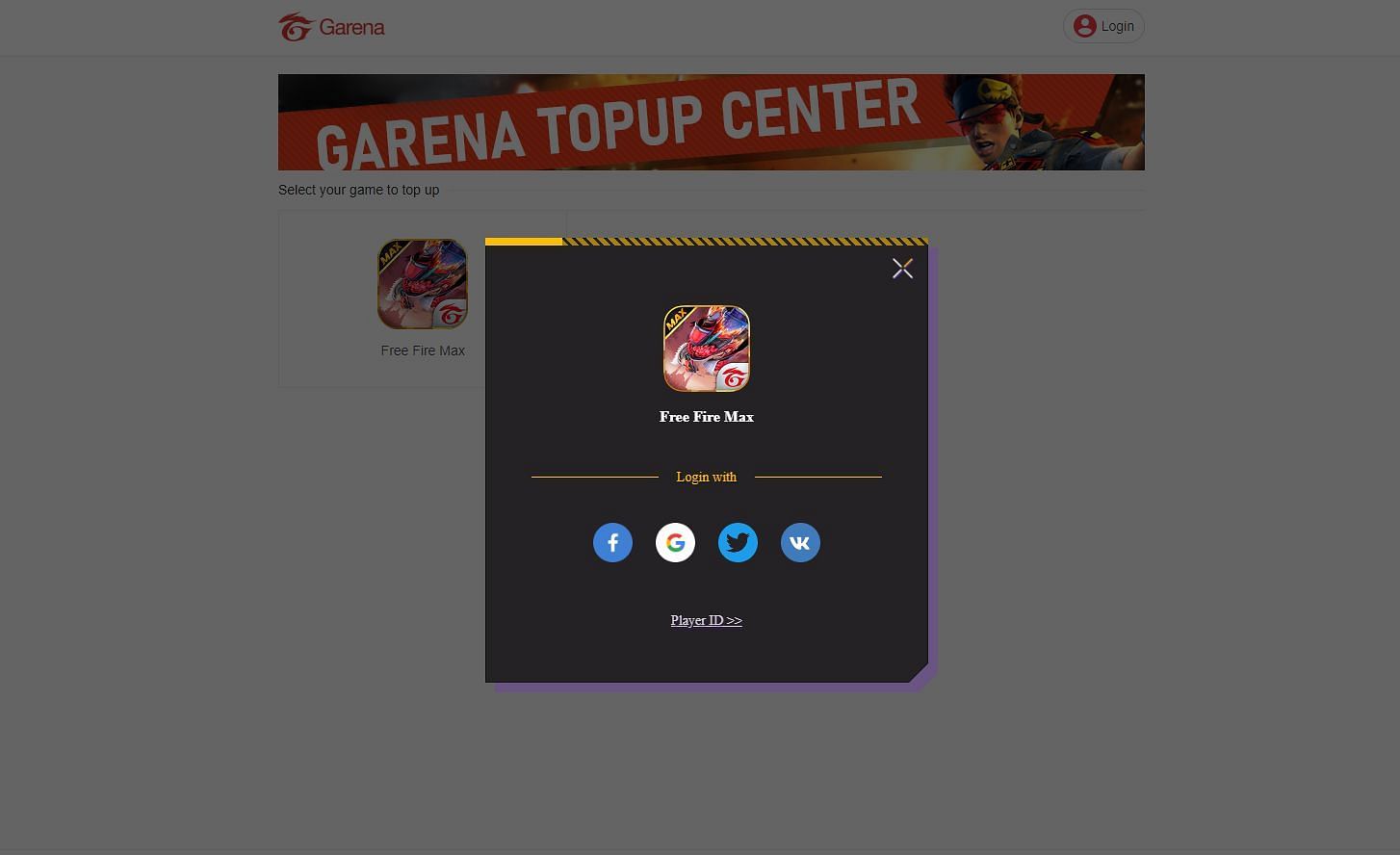 Sign in using one of the available options (Image via Garena)