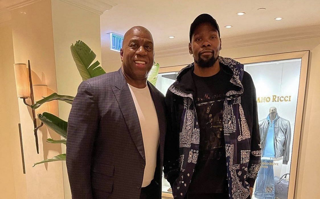 Magic Johnson and Kevin Durant (Photo: @MagicJohnson/Twitter)
